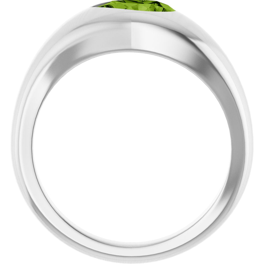 Sterling Silver Natural Peridot Ring