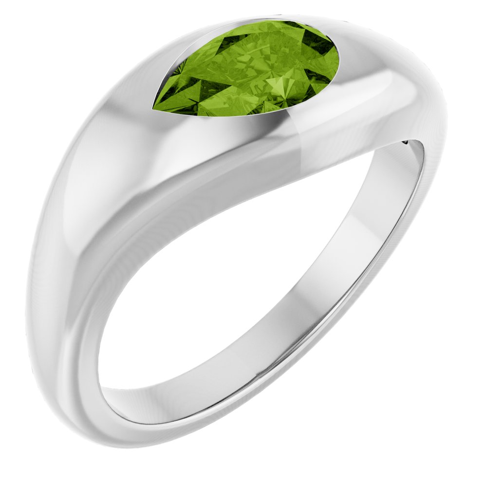 Sterling Silver Natural Peridot Ring
