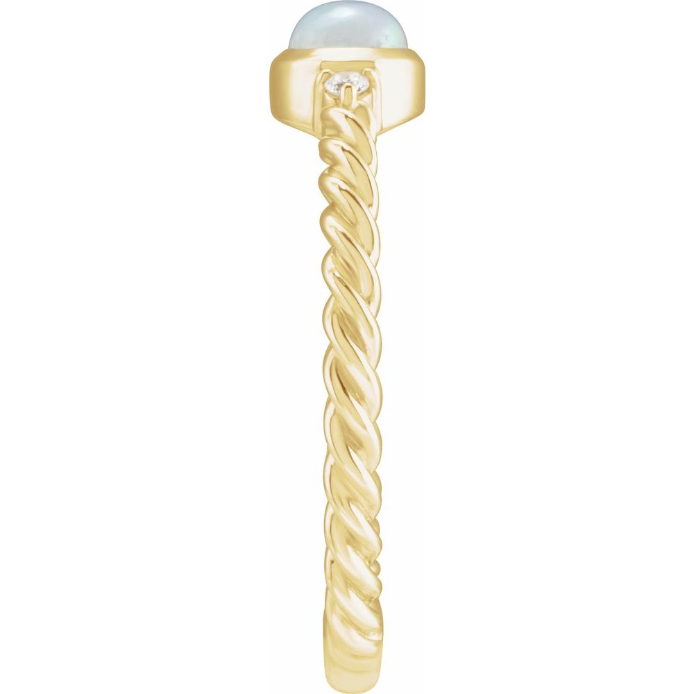 
                  
                    14K Yellow Natural White Opal & .03 CTW Natural Diamond Cabochon Ring
                  
                