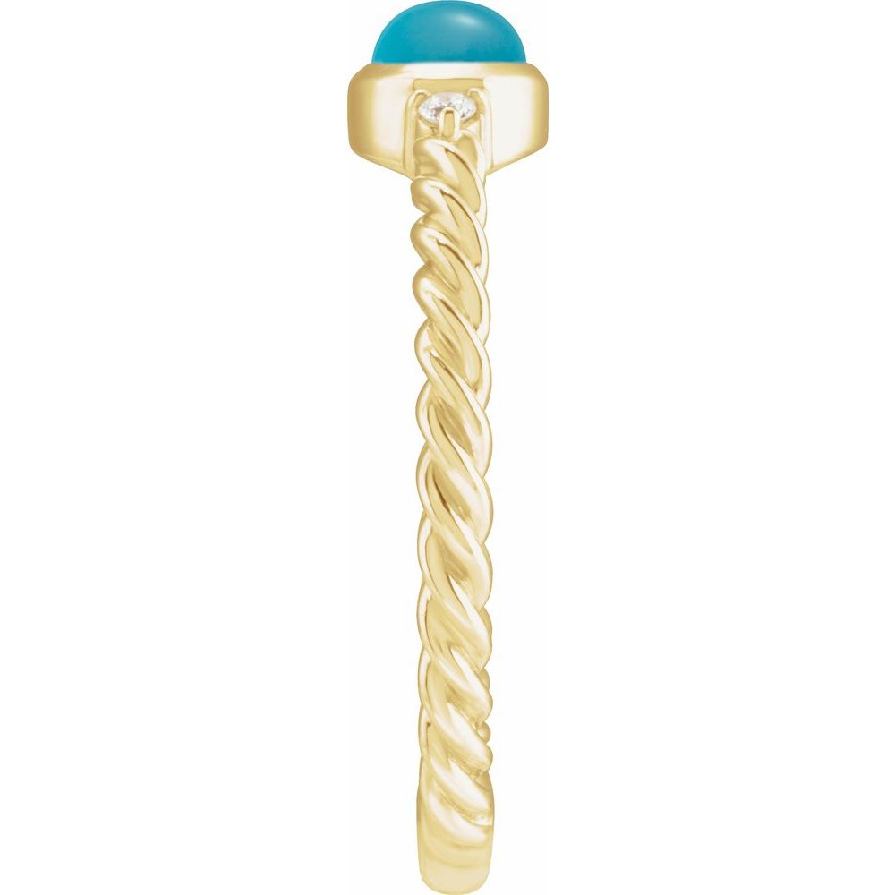 
                  
                    14K Yellow Natural Turquoise & .03 CTW Natural Diamond Cabochon Ring
                  
                