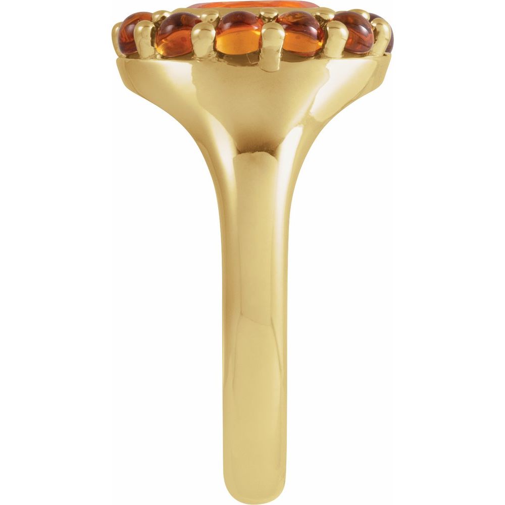 
                  
                    14K Yellow Natural Mexican Fire Opal & Natural Citrine Halo-Style Ring
                  
                