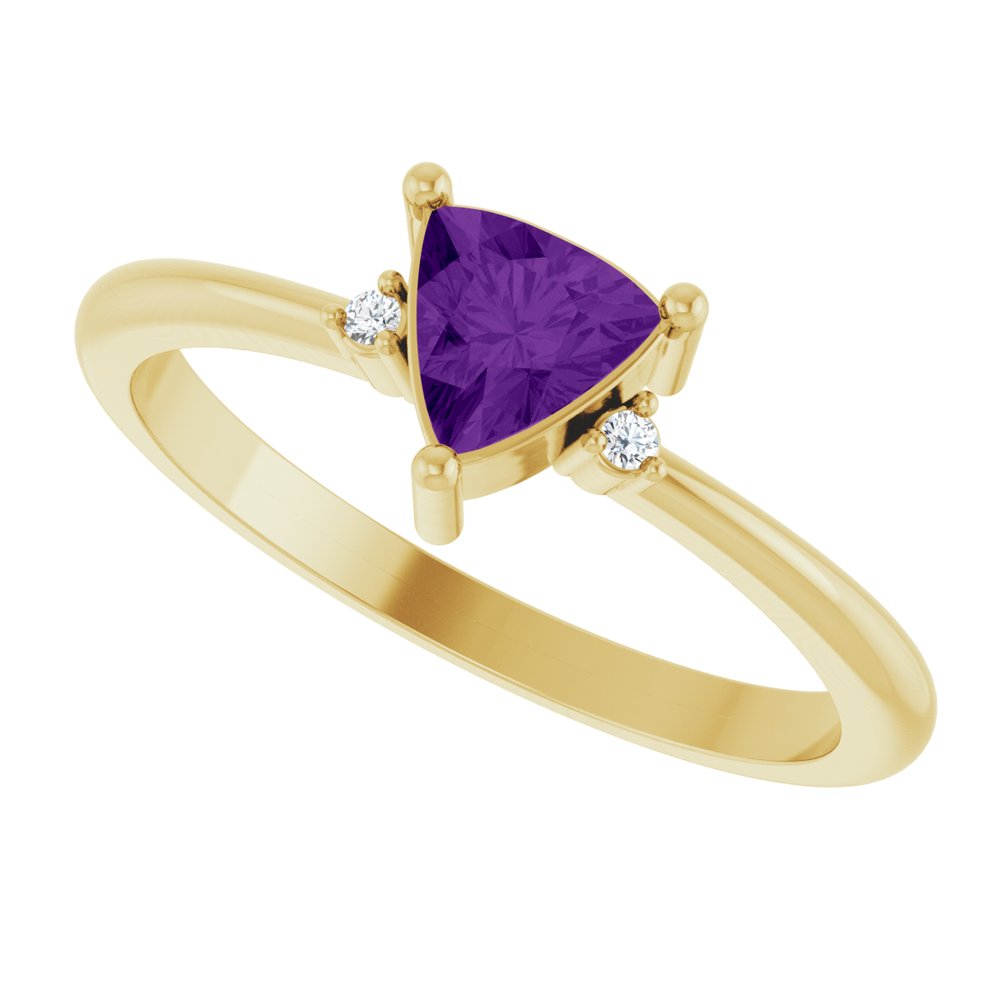 
                  
                    14K Yellow Natural Amethyst & .015 CTW Natural Diamond Ring
                  
                