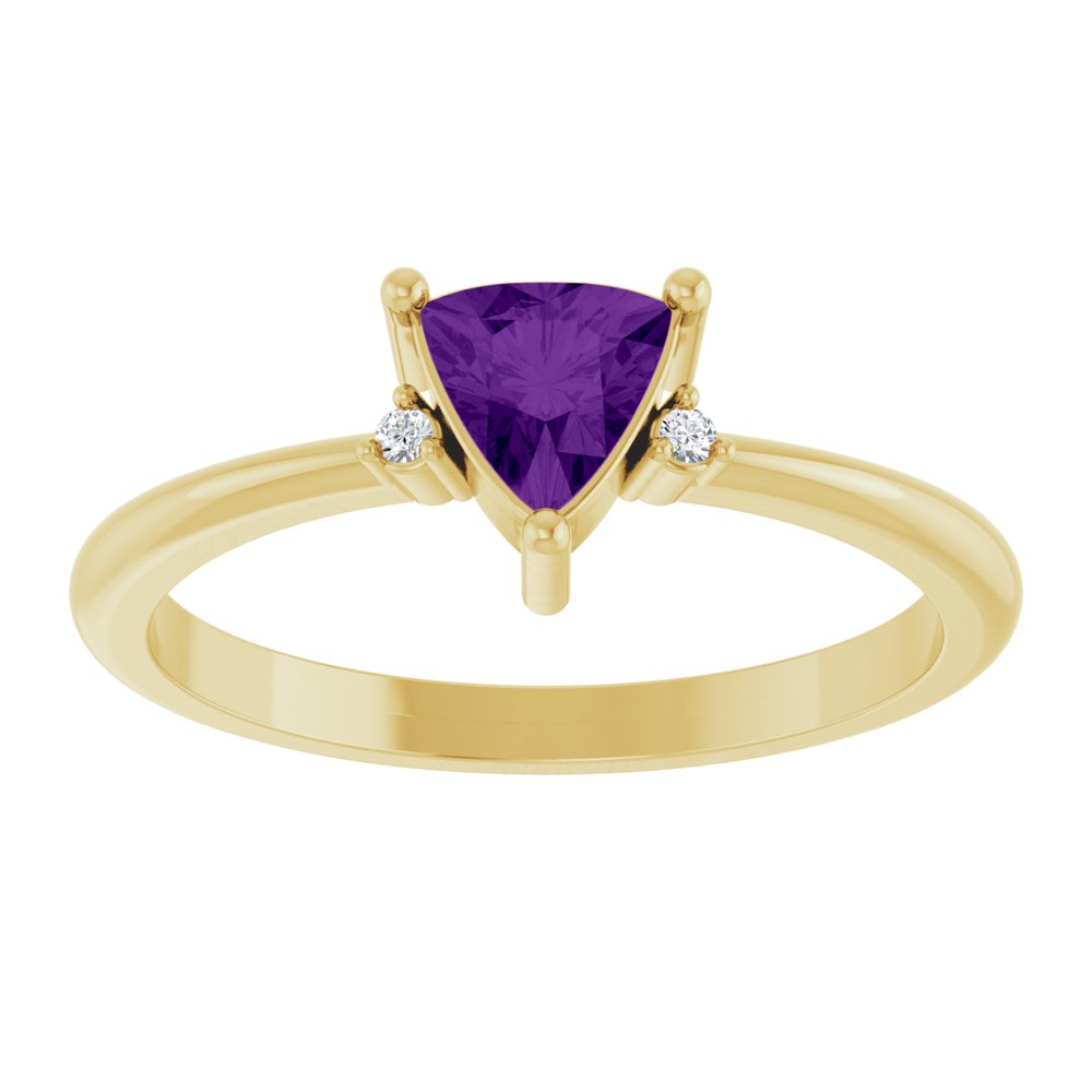 
                  
                    14K Yellow Natural Amethyst & .015 CTW Natural Diamond Ring
                  
                