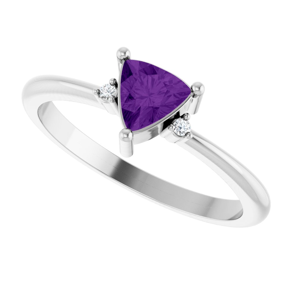 
                  
                    Sterling Silver Natural Amethyst & .015 CTW Natural Diamond Ring
                  
                