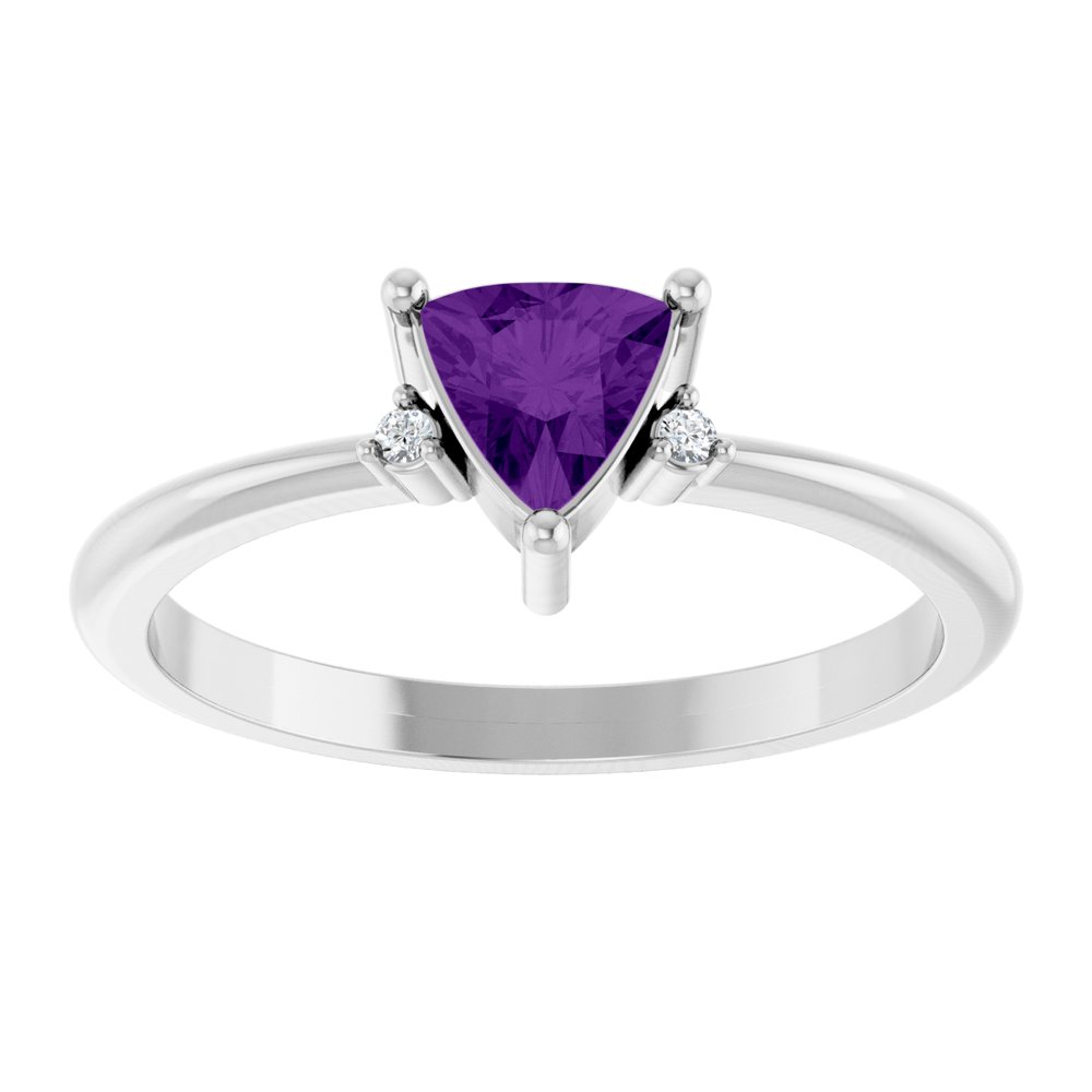 
                  
                    Sterling Silver Natural Amethyst & .015 CTW Natural Diamond Ring
                  
                