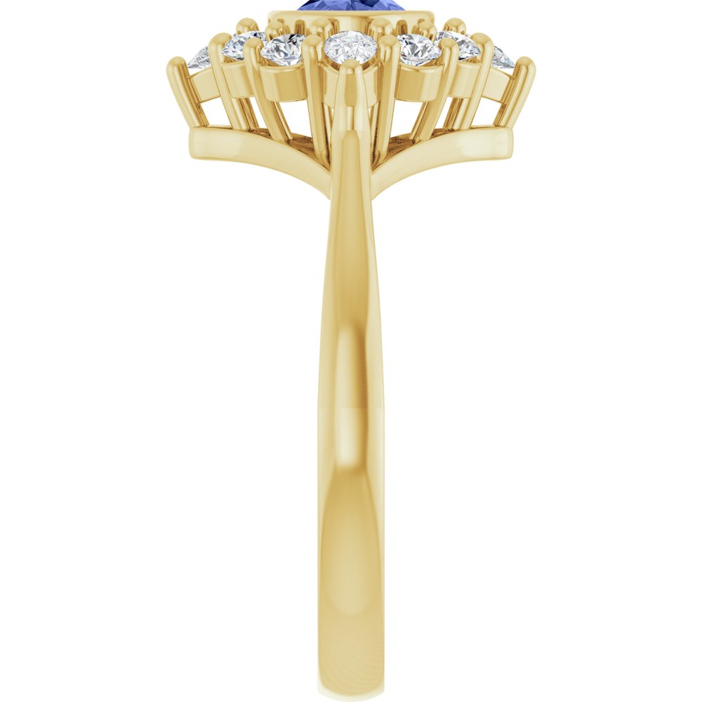 
                  
                    14K Yellow Natural Tanzanite & 3/8 CTW Lab-Grown Diamond Halo-Style Ring
                  
                