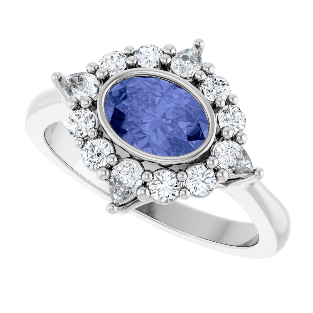
                  
                    Sterling Silver Natural Tanzanite & 3/8 CTW Lab-Grown Diamond Halo-Style Ring
                  
                
