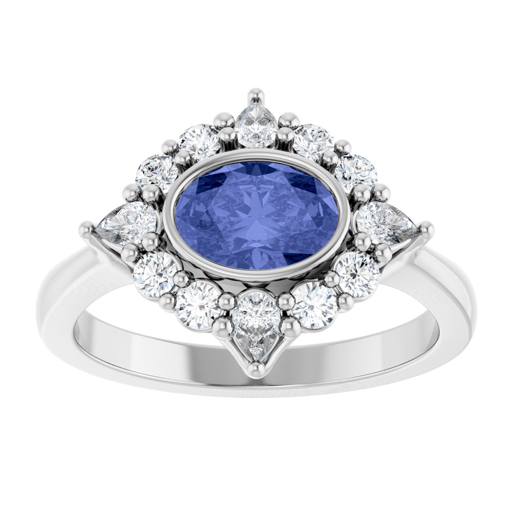 
                  
                    Sterling Silver Natural Tanzanite & 3/8 CTW Lab-Grown Diamond Halo-Style Ring
                  
                