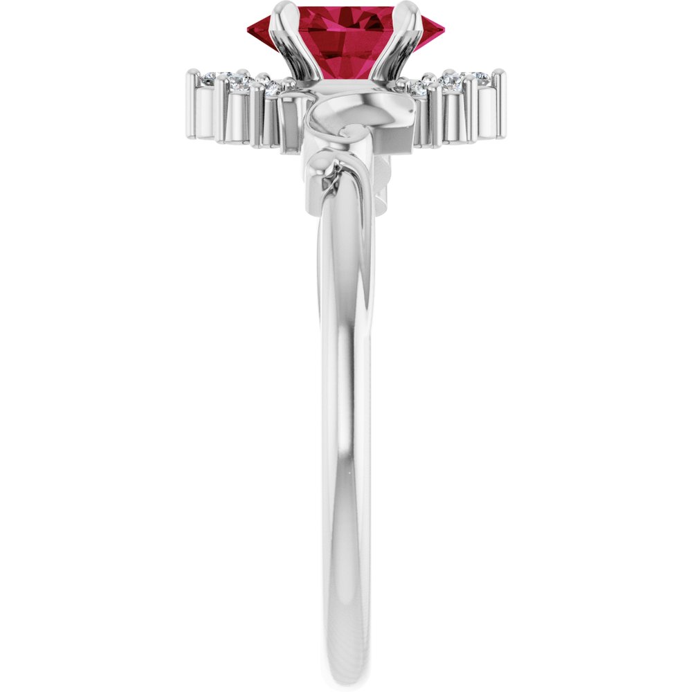 
                  
                    Sterling Silver Lab-Grown Ruby & .08 CTW Natural Diamond Ring
                  
                