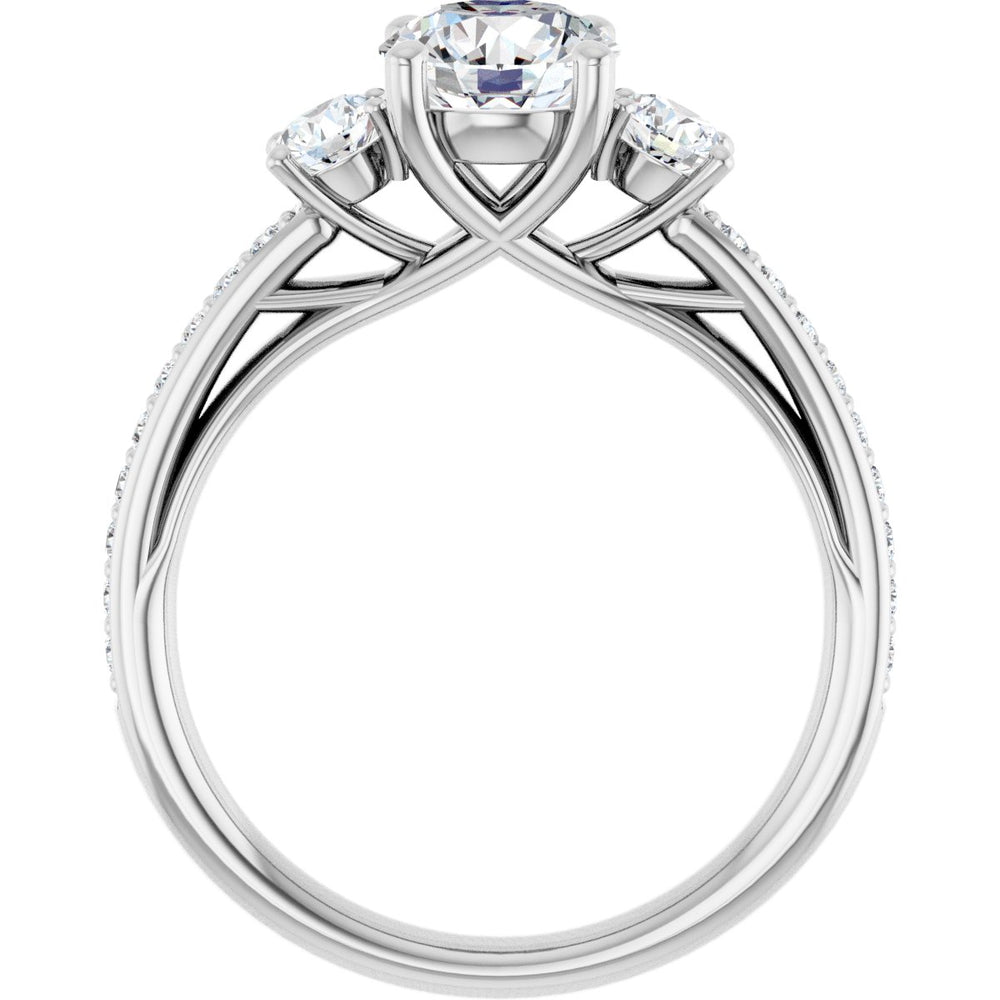 14K White Round 1 ct Engagement Ring
