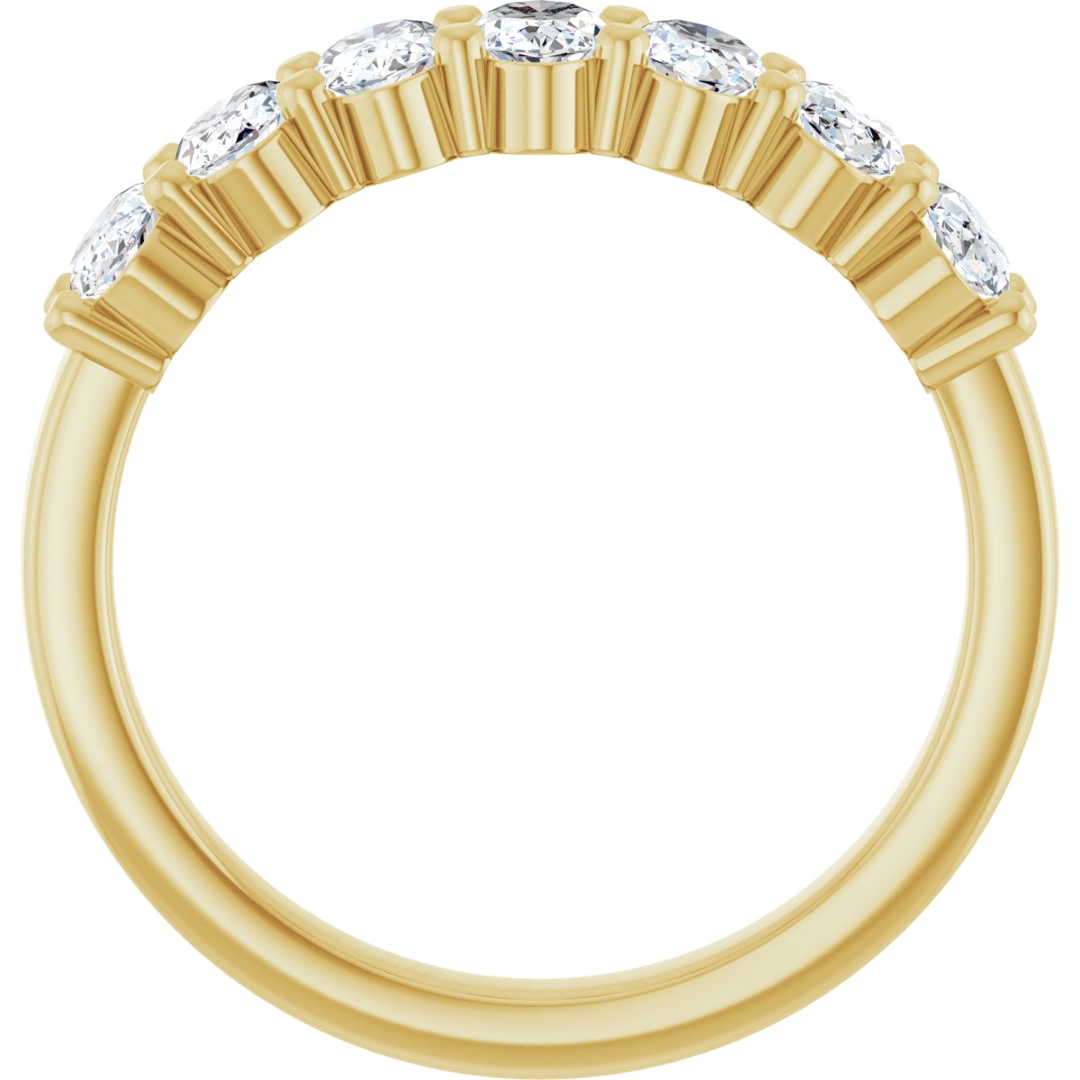 1 1/3 ctw Lab-Grown Diamond Seven-Stone Anniversary Band, 14K Yellow Gold — view 2