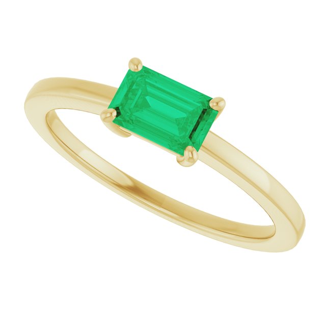 
                  
                    14K Yellow Lab-Grown Emerald Ring
                  
                