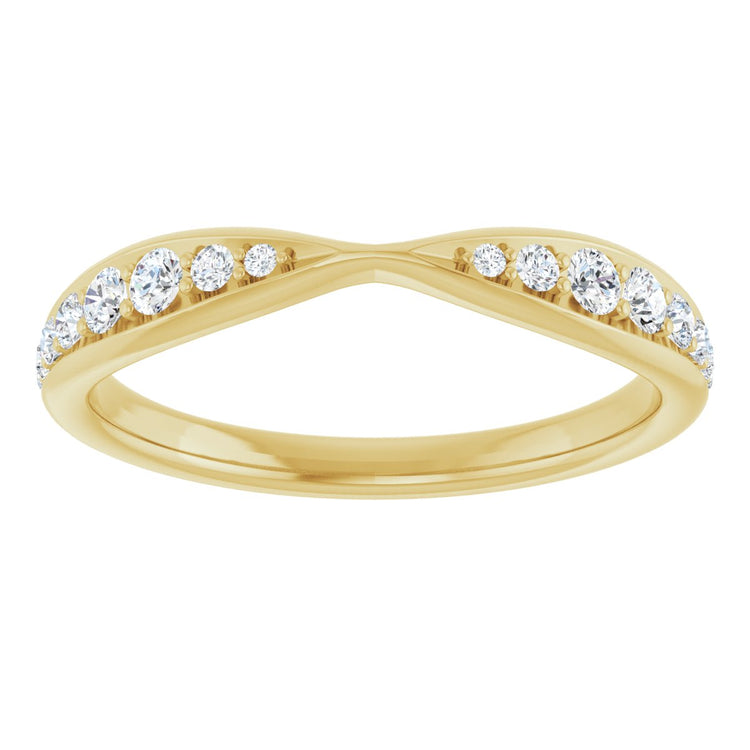 14K Yellow Gold 1/5 CTW Natural Diamond Pinched Contour Band