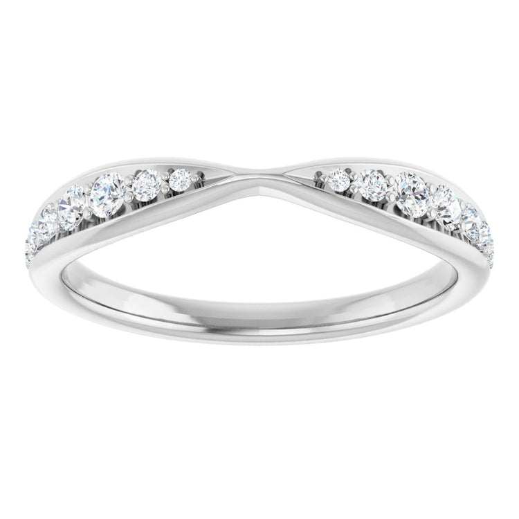 14K White Gold 1/5 CTW Natural Diamond Pinched Contour Band