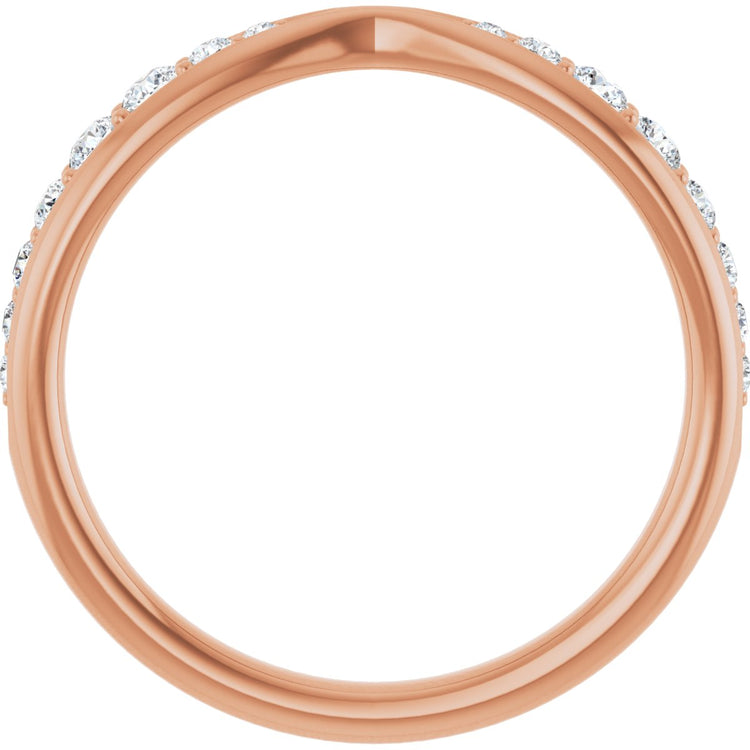 14K Rose Gold 1/5 CTW Natural Diamond Pinched Contour Band