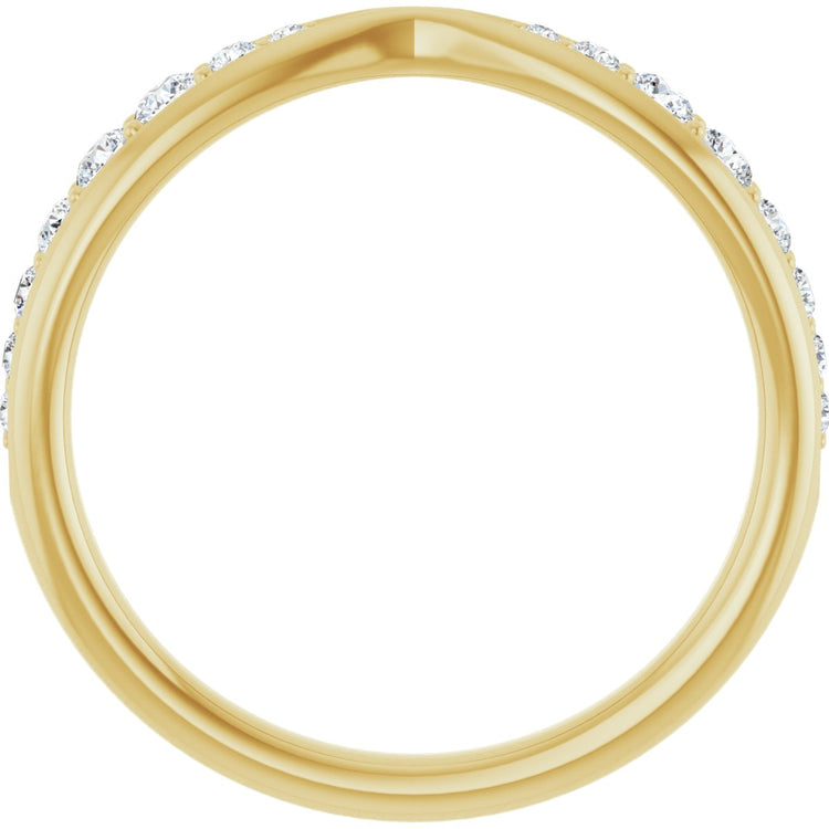 14K Yellow Gold 1/5 CTW Natural Diamond Pinched Contour Band