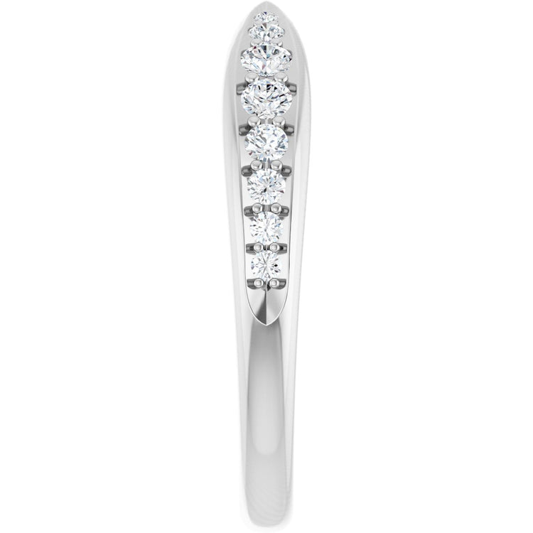 14K White Gold 1/5 CTW Natural Diamond Pinched Contour Band