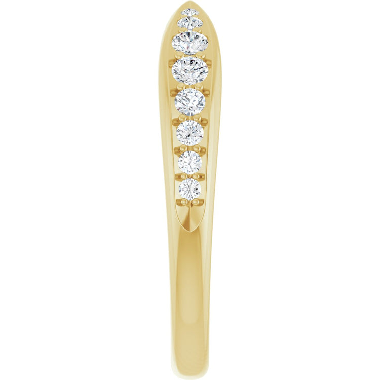 14K Yellow Gold 1/5 CTW Natural Diamond Pinched Contour Band