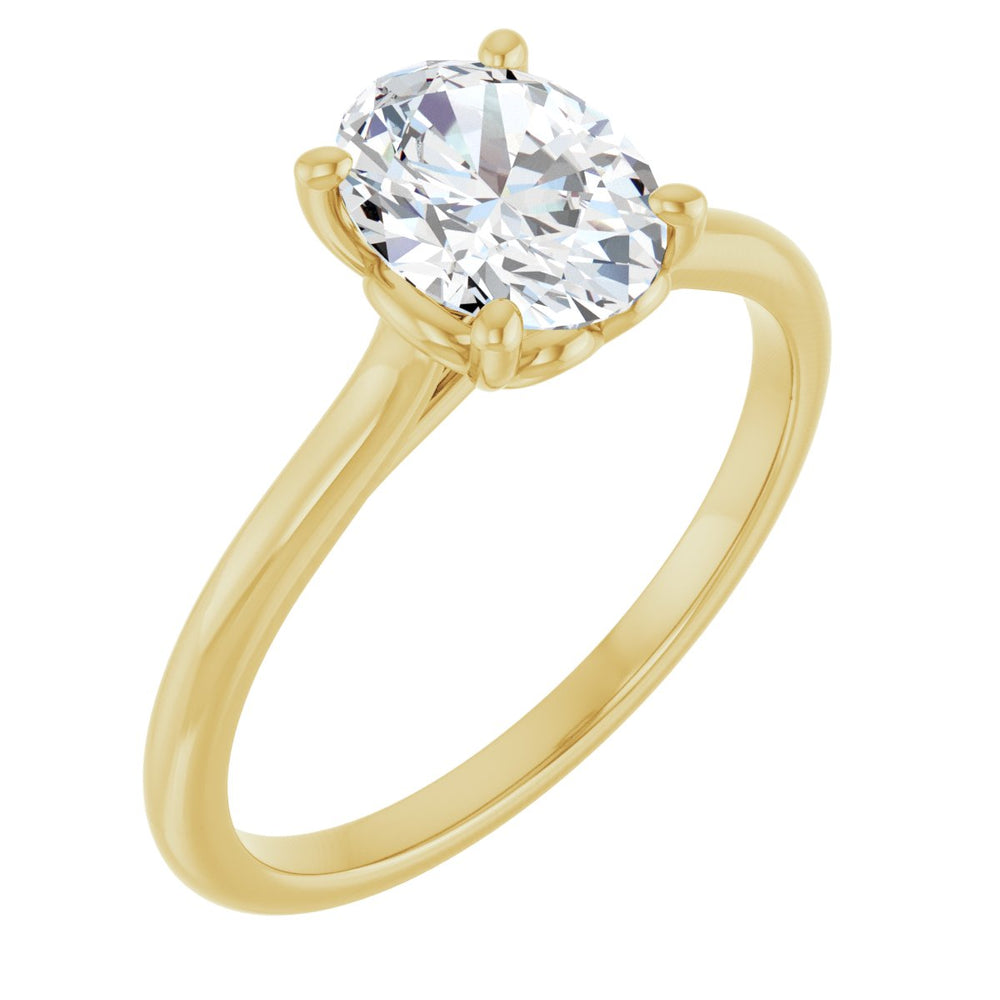 14K Yellow Oval 1 ct Engagement Ring