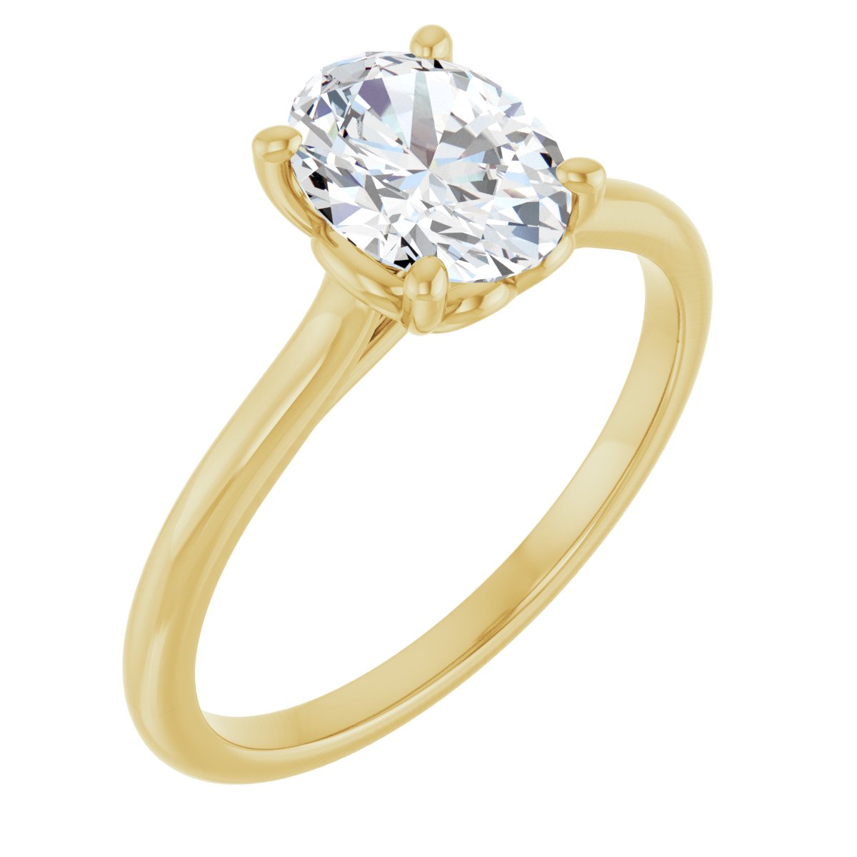 14K Yellow Oval 1 ct Engagement Ring