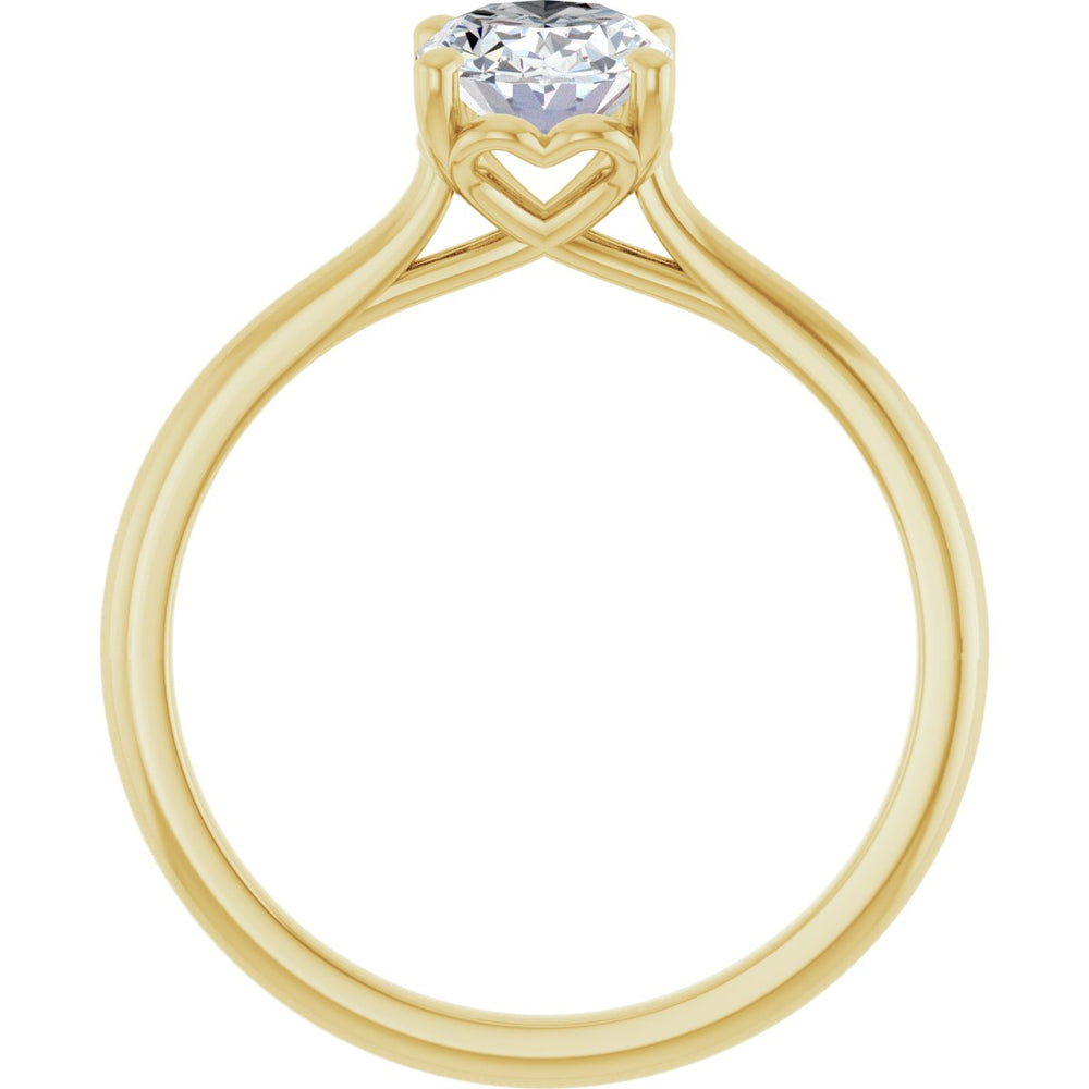 14K Yellow Oval 1 ct Engagement Ring