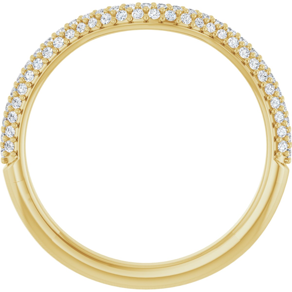 14K Yellow Gold 1/4 CTW Natural Diamond Pavé-Style Contour Band