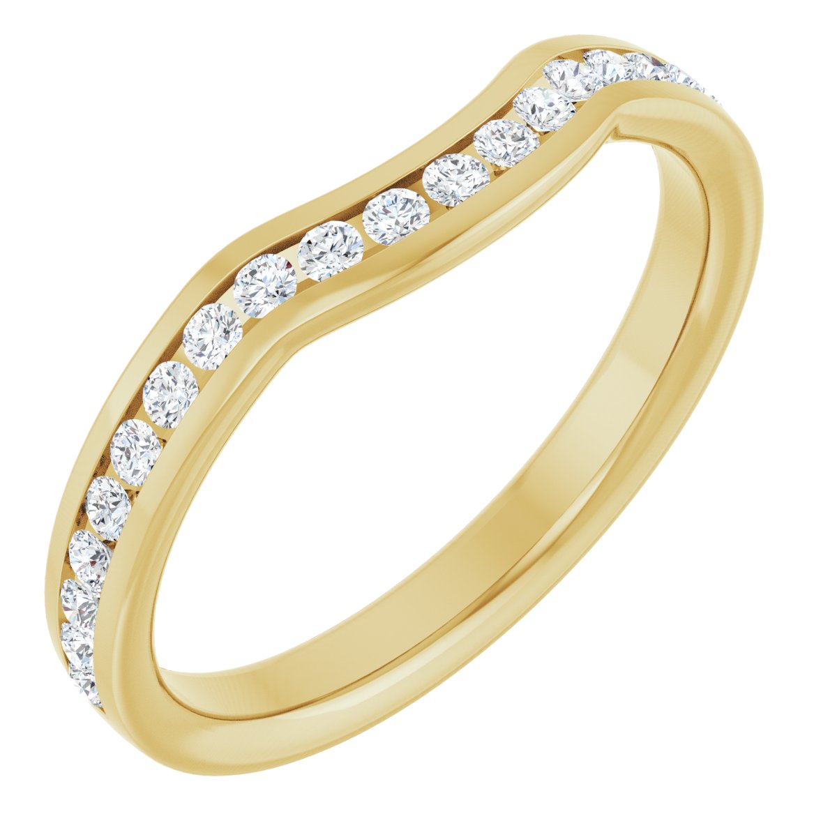 1/3 ct Lab-Grown Diamond Contour Band in 14K Yellow Gold