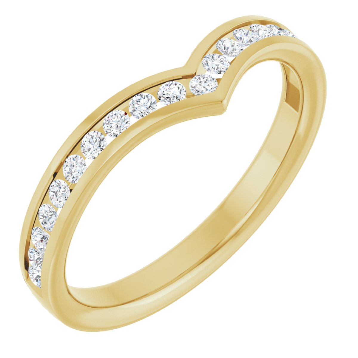 14K Yellow Gold 1/4 CTW Natural Diamond Contour Band