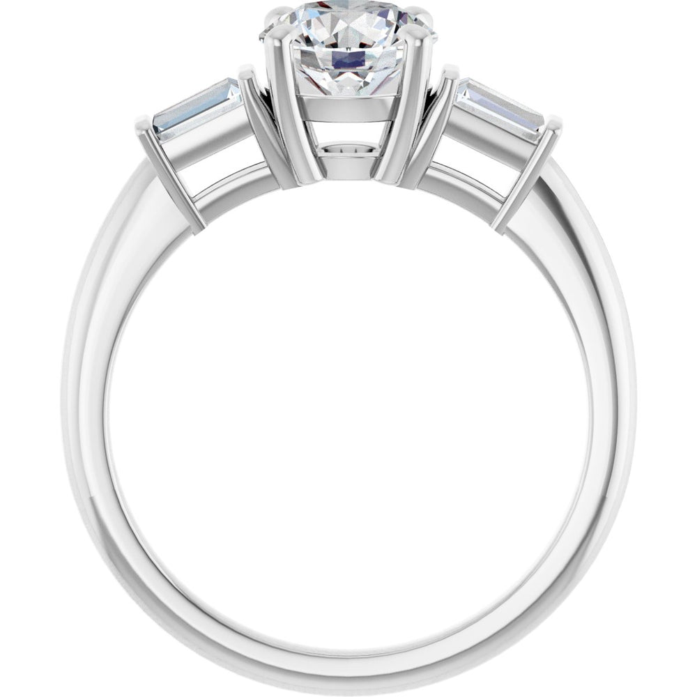 14K White Round 1 ct Engagement Ring