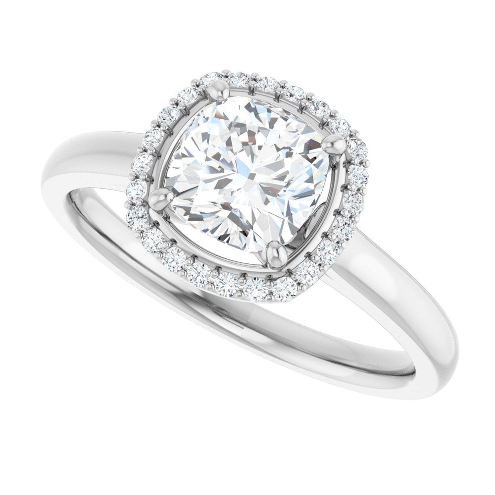 
                  
                    14K White Cushion 1 1/4 ct Engagement Ring
                  
                