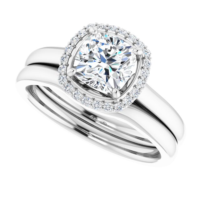 
                  
                    14K White Cushion 1 1/4 ct Engagement Ring
                  
                