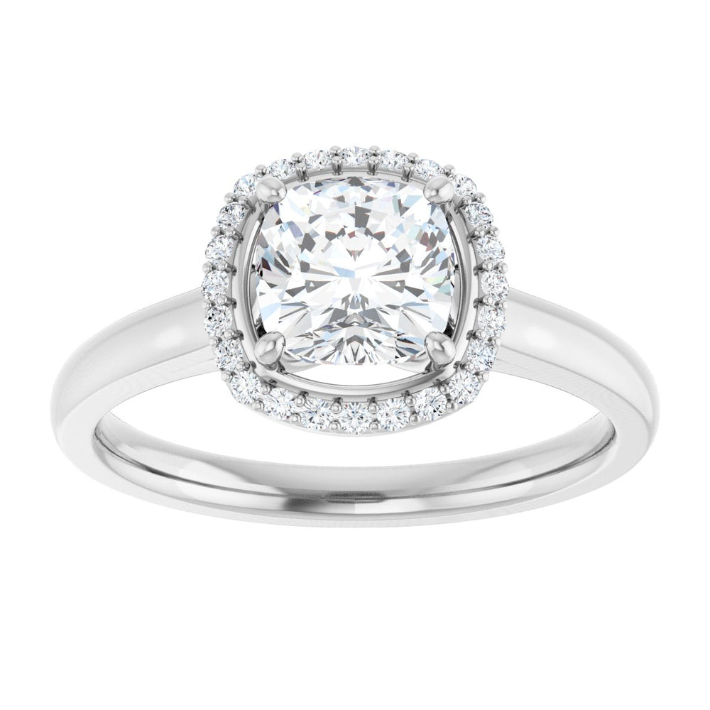 
                  
                    14K White Cushion 1 1/4 ct Engagement Ring
                  
                