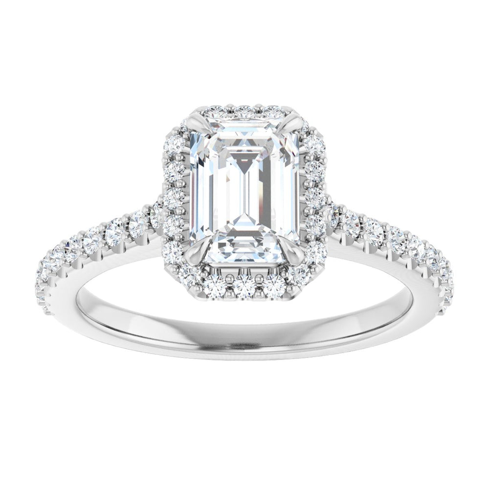 
                  
                    14K White Emerald 1 1/4 ct Engagement Ring
                  
                