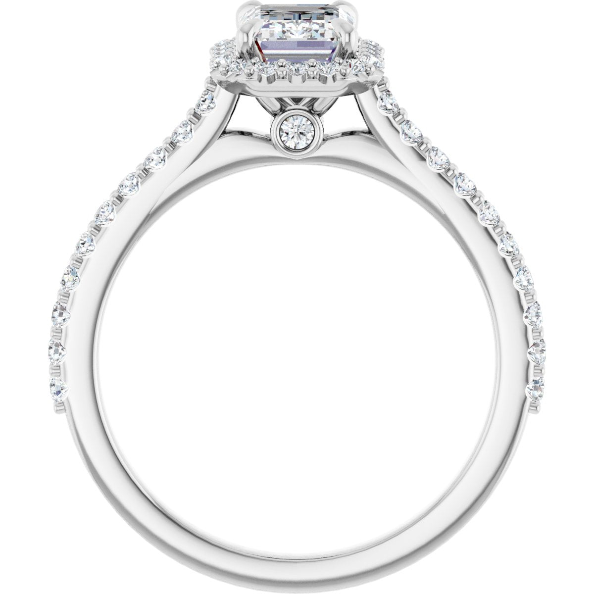 14K White Emerald 1 1/4 ct Engagement Ring