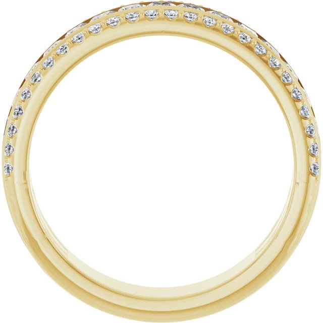 1 1/8 ct Natural Diamond Anniversary Band in 14K Yellow Gold — view 2