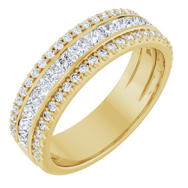 1 1/8 ct Natural Diamond Anniversary Band in 14K Yellow Gold