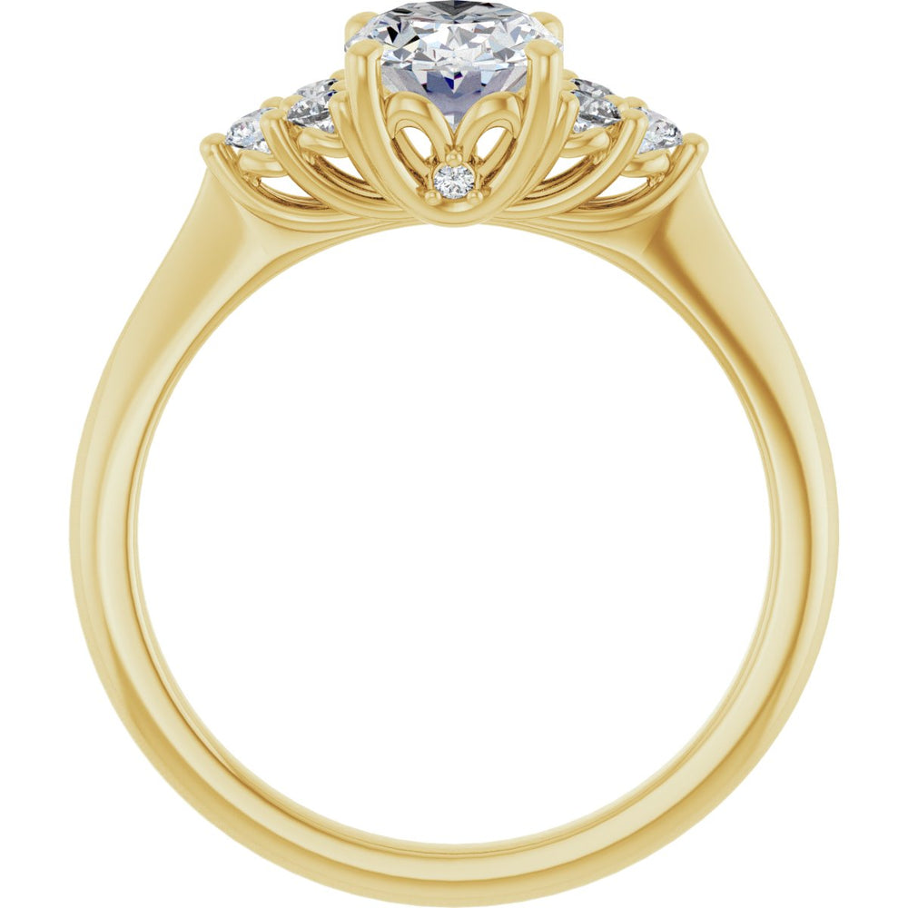 14K Yellow Oval 1 ct Engagement Ring