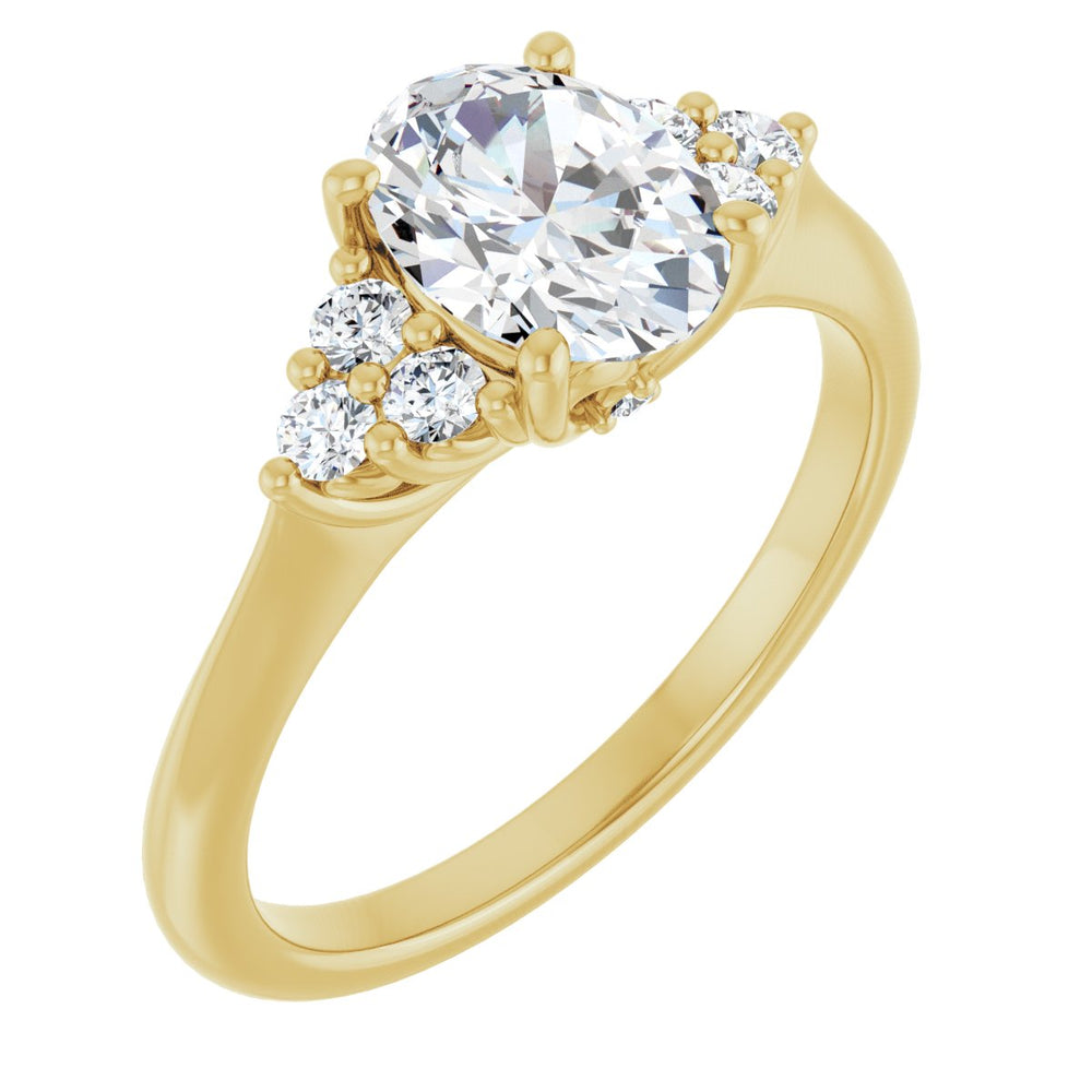 14K Yellow Oval 1 ct Engagement Ring