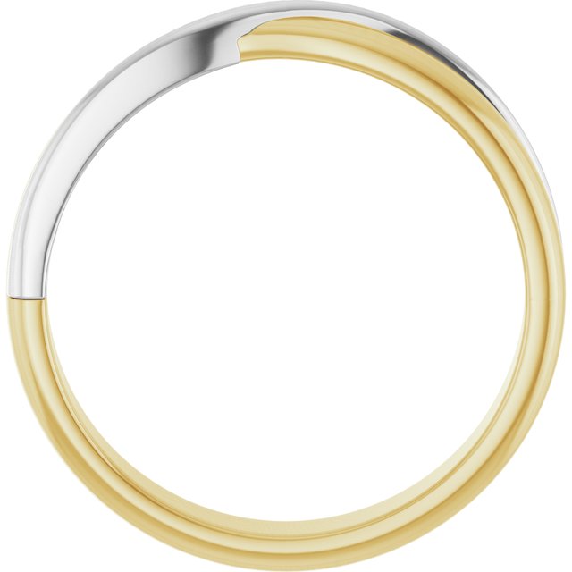 5 mm Two-Tone Patterned Band in 14K Gold — view 2