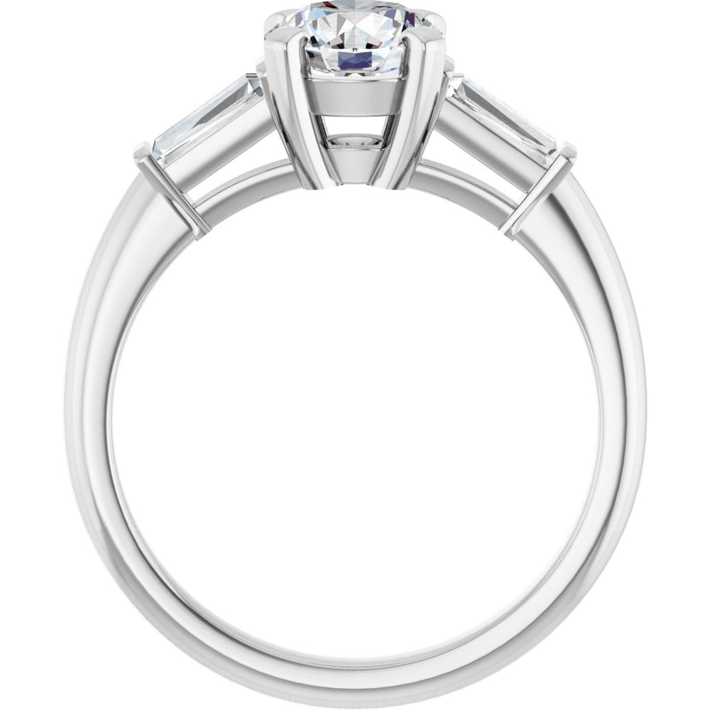 14K White Round 1 ct Engagement Ring