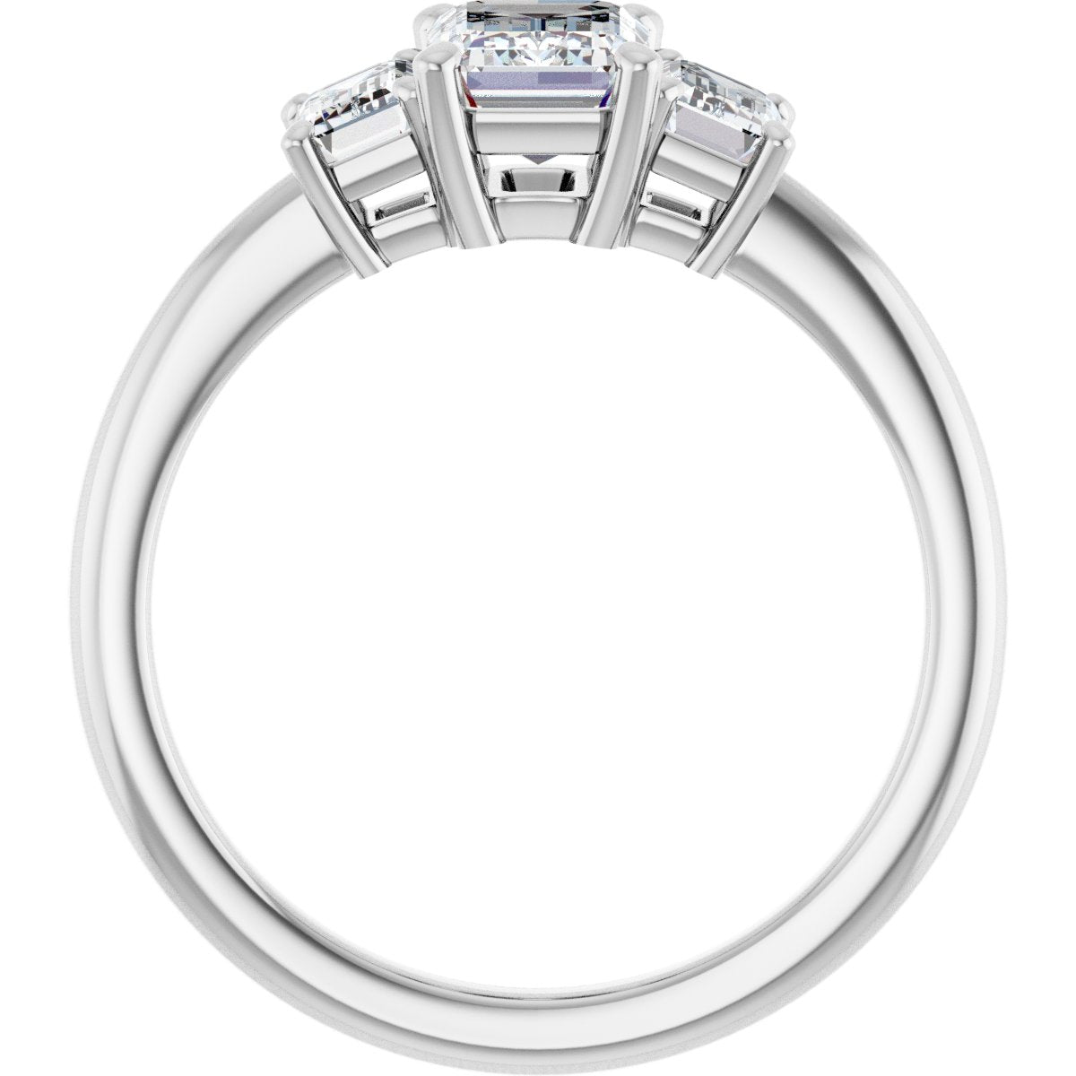 14K White Emerald 1 ct Engagement Ring