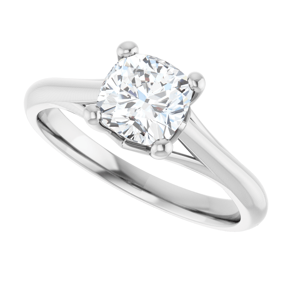 
                  
                    14K White Cushion 1 1/4 ct Engagement Ring
                  
                