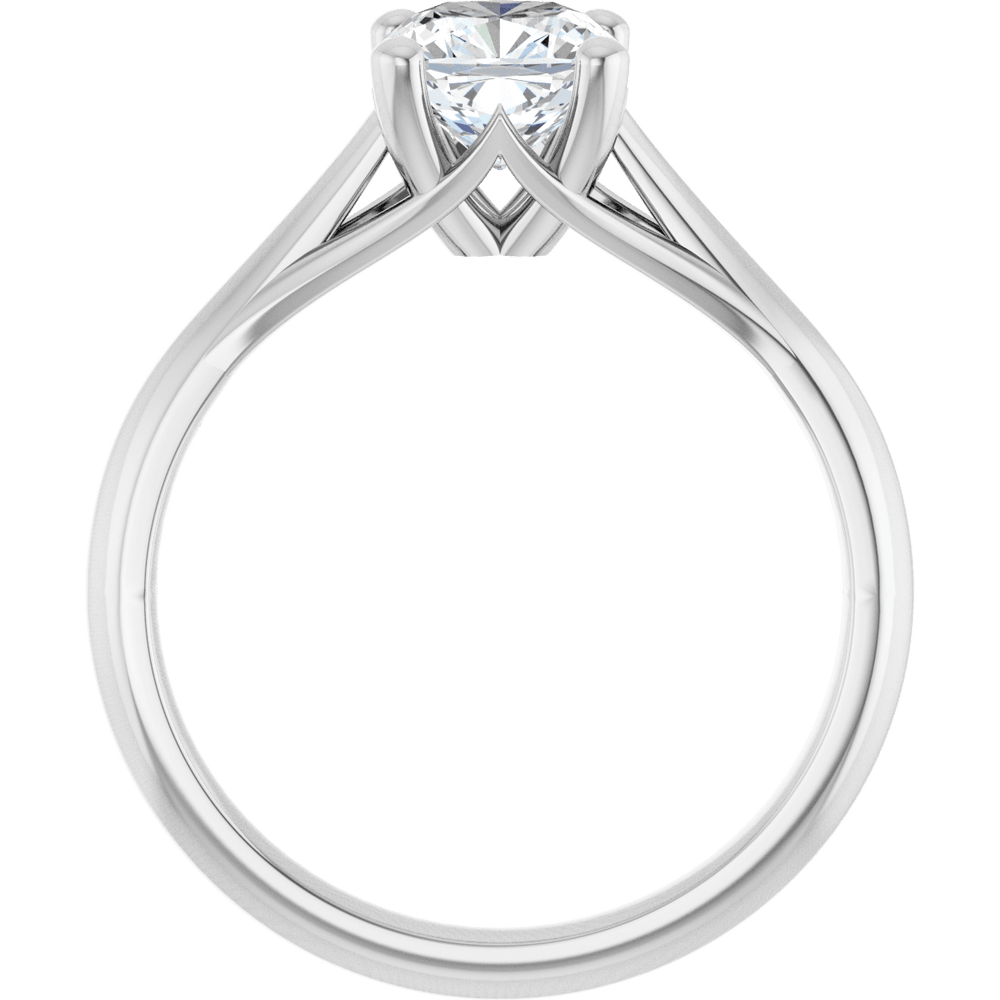 14K White Cushion 1 1/4 ct Engagement Ring
