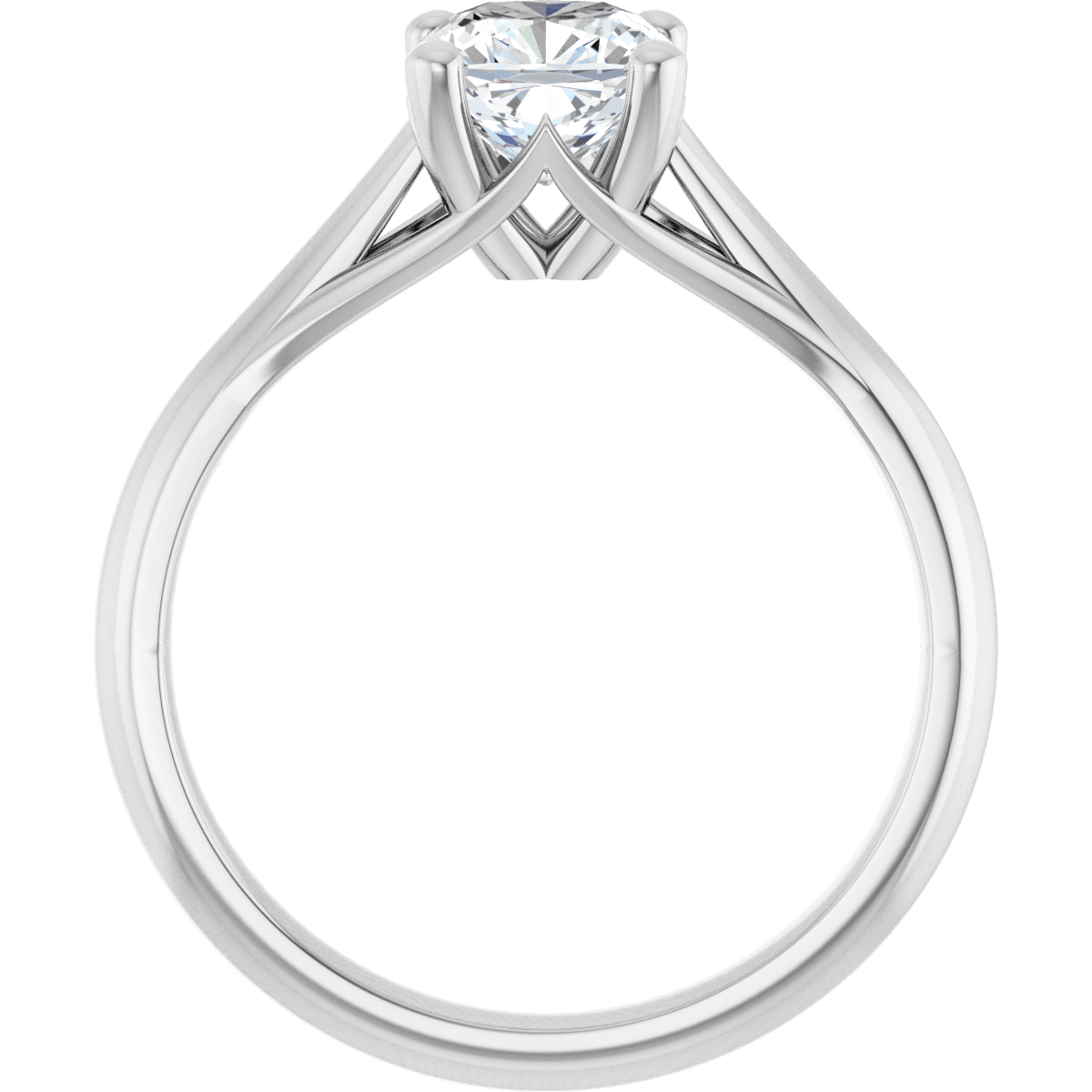 14K White Cushion 1 1/4 ct Engagement Ring