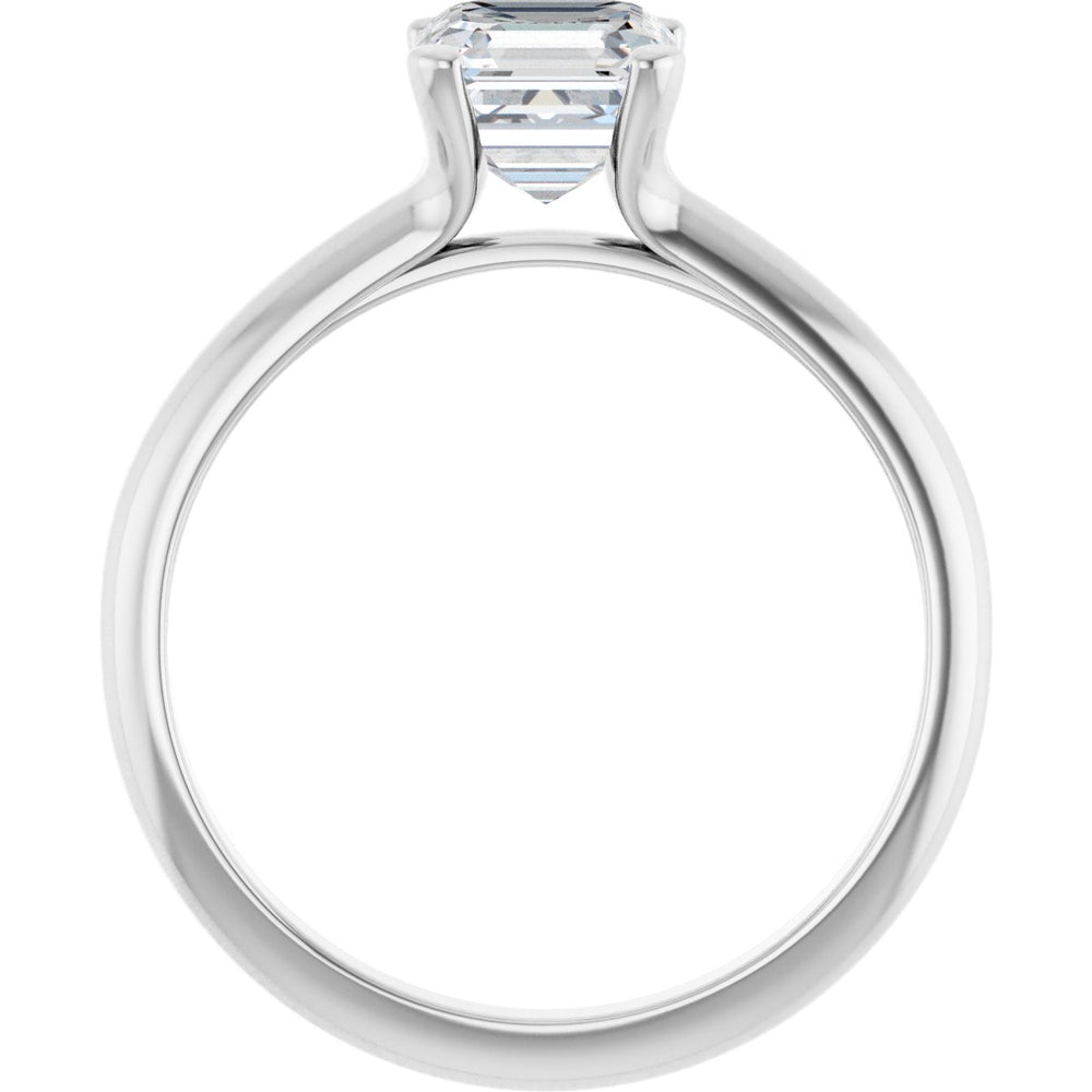 14K White Asscher 1 1/4 ct Engagement Ring