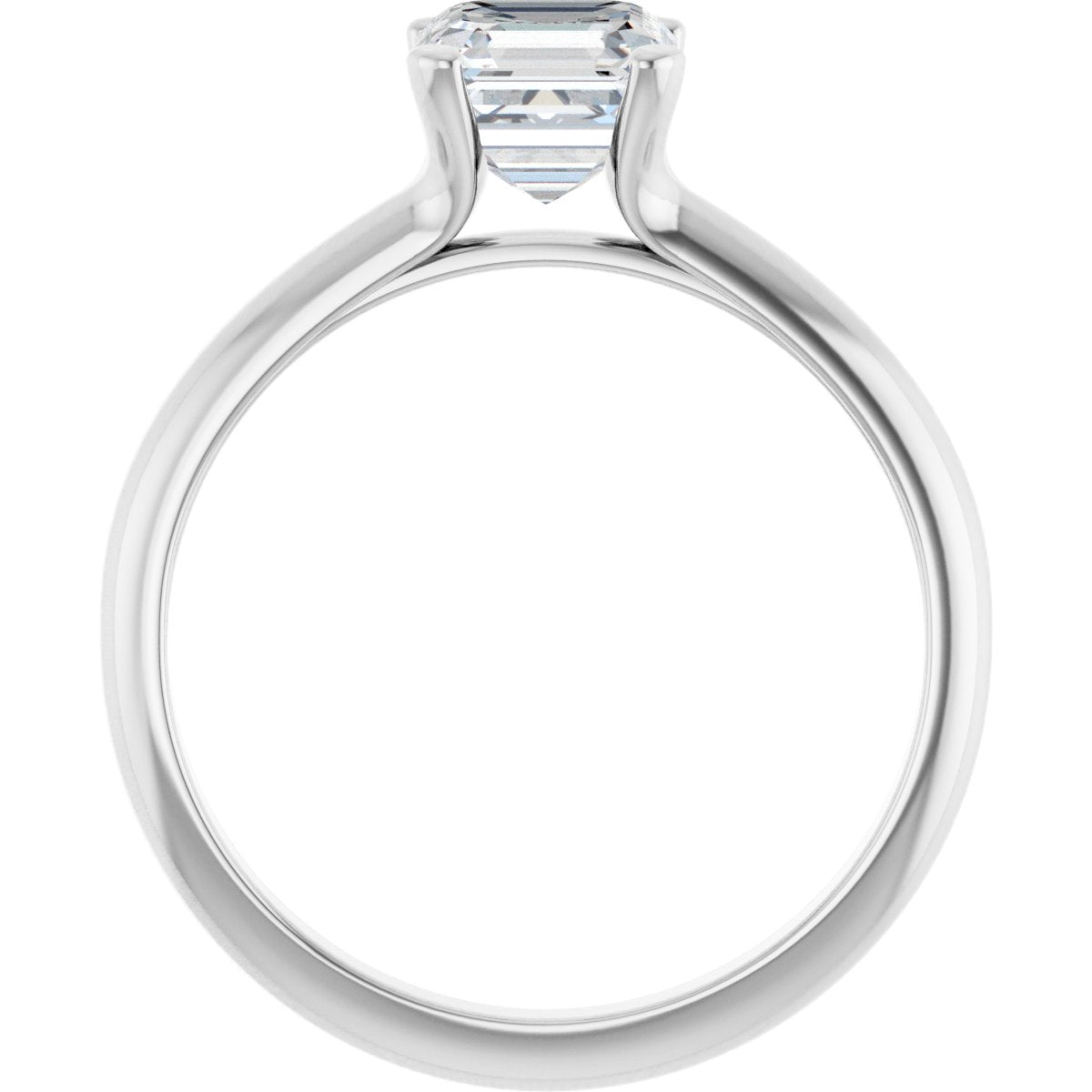 14K White Asscher 1 1/4 ct Engagement Ring