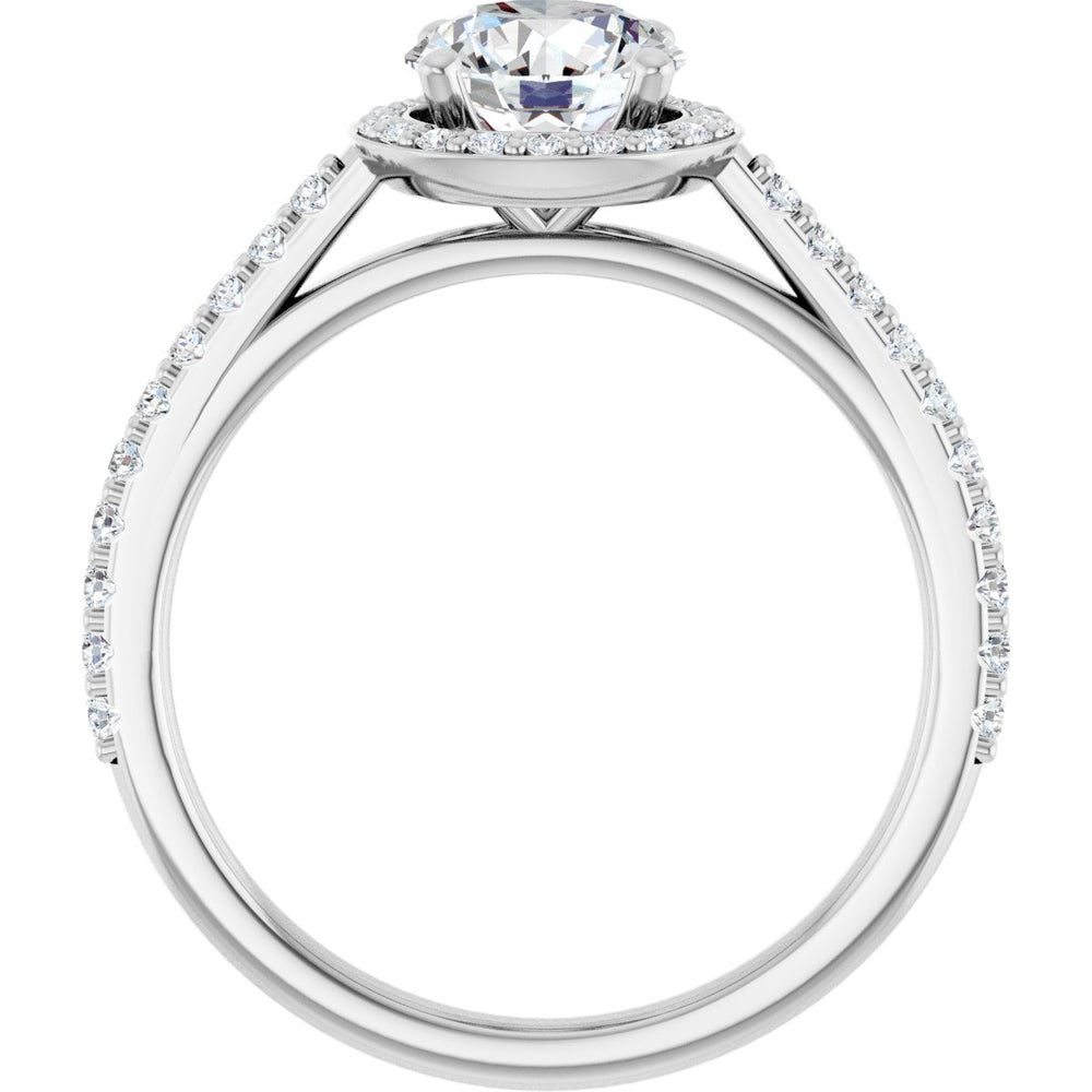 14K White Round 1 ct Engagement Ring