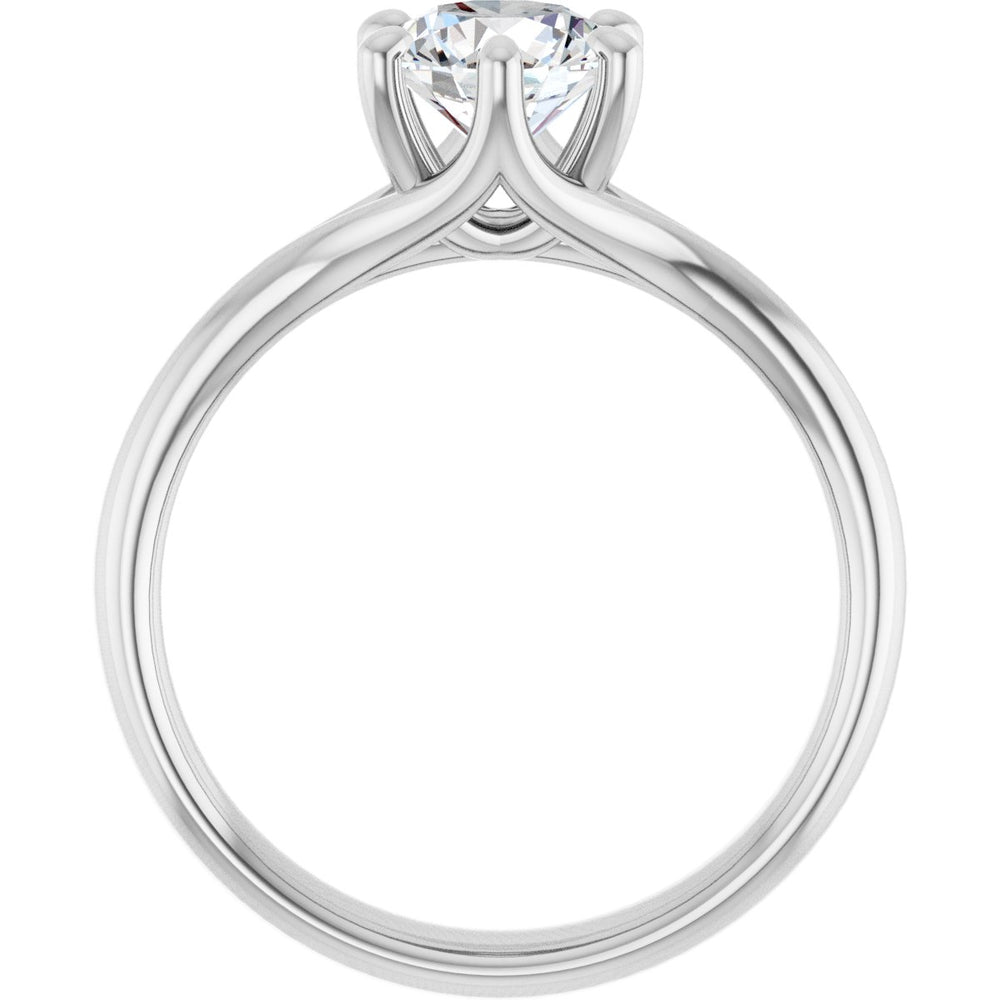 14K White Round 1 ct Engagement Ring