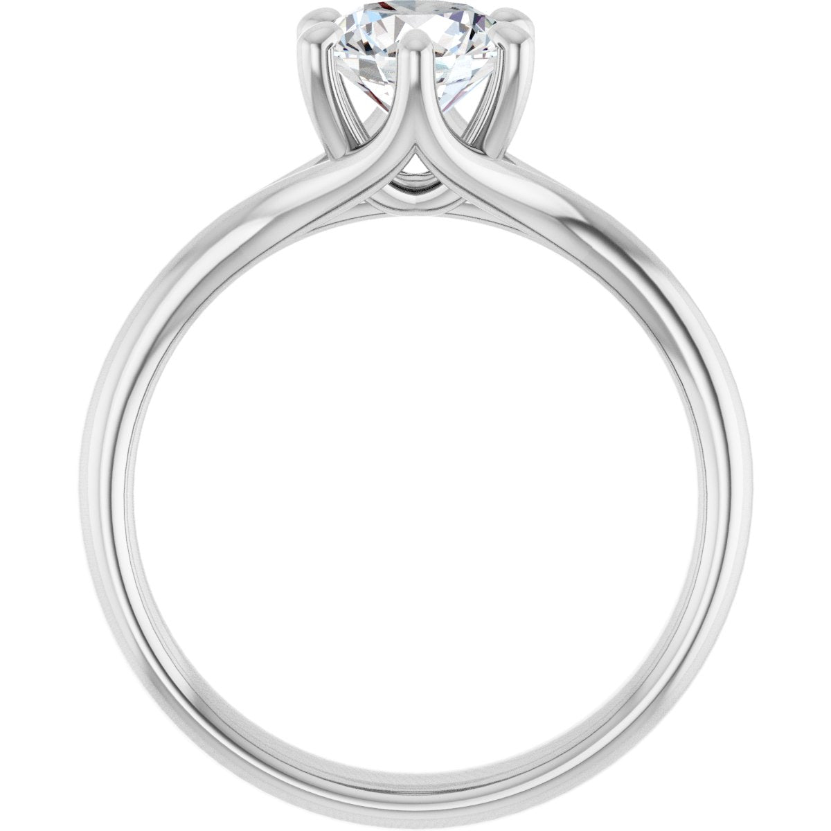 14K White Round 1 ct Engagement Ring