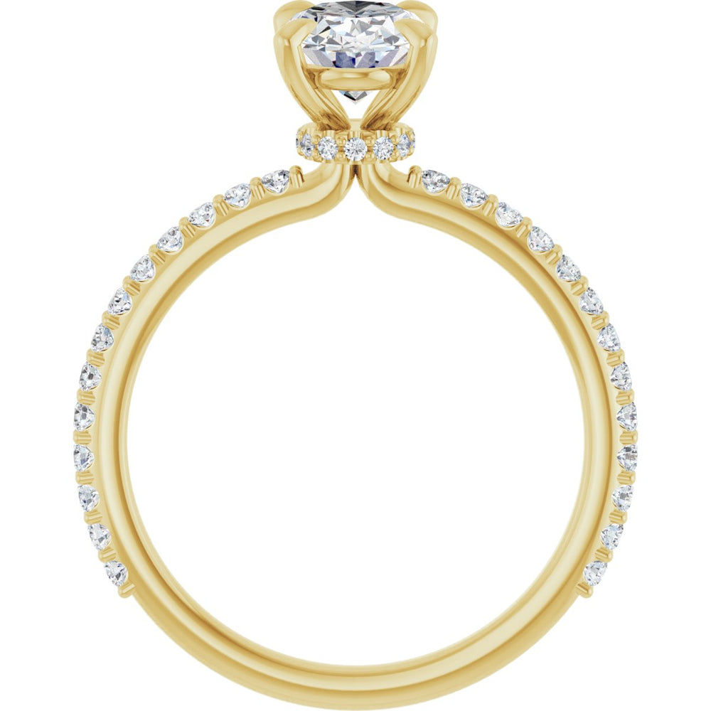 14K Yellow Oval 1 ct Engagement Ring
